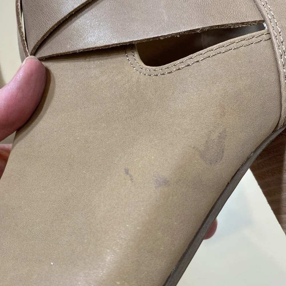 Vionic Rory Leather Ankle Back Zip Buckle Boot Bootie Size 11‎ Taupe